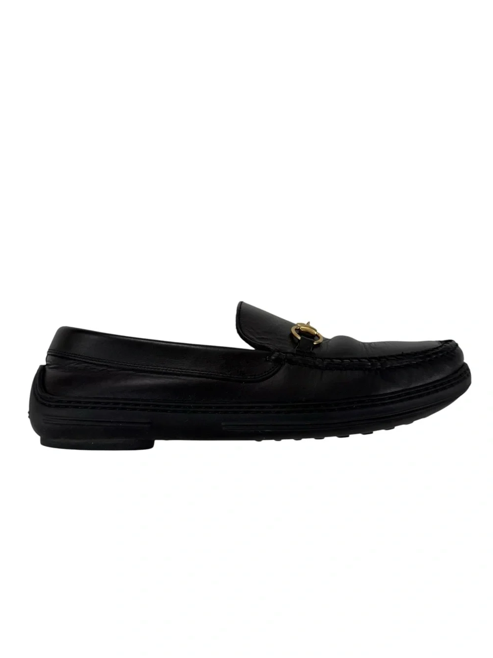 Gucci Horsebit Driving Loafers in Black Leather Mens 8/8.5
